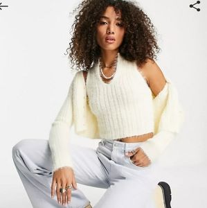 Soft cardigan with pearl buttons cream/off-white